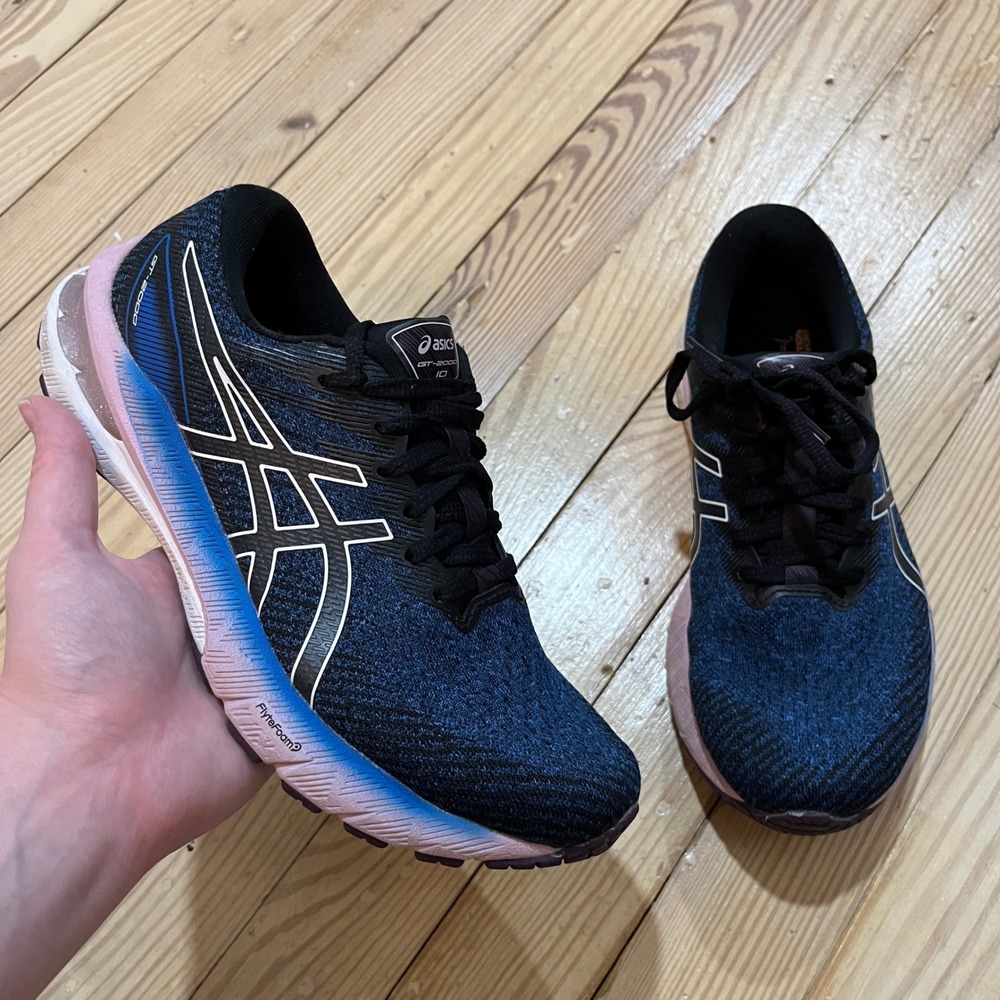 ASICS GT-2000 10 Running Shoes Womens 6.5 Navy Black Pink Stability Sneakers
